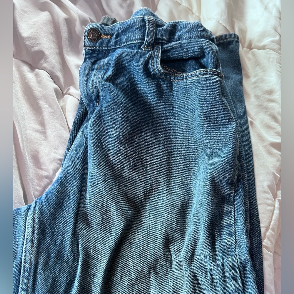 Relaxed straight husky blue jeans